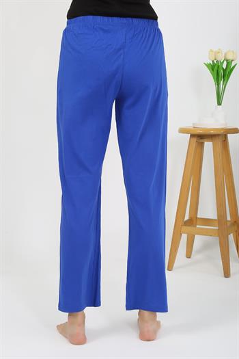 Akbeniz Kadın Penye Düz Tek Alt Pijama 27538 Sax