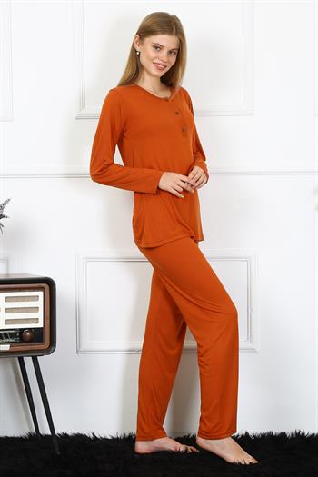 Akbeniz Kadın Penye Uzun Kol Patlı Pijama Takım 4168