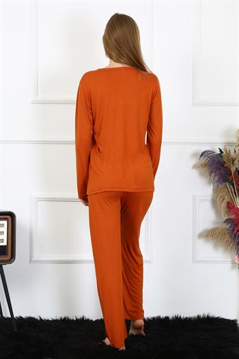 Akbeniz Kadın Penye Uzun Kol Patlı Pijama Takım 4168