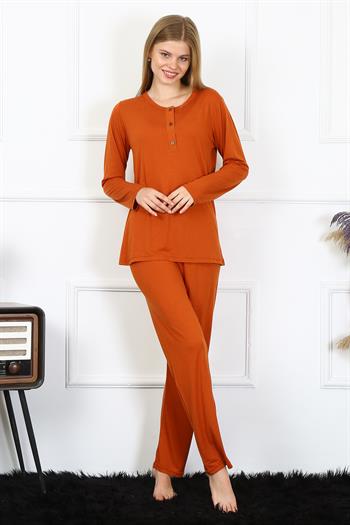 Akbeniz Kadın Penye Uzun Kol Patlı Pijama Takım 4168