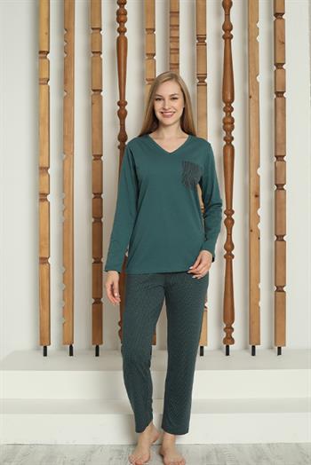 Akbeniz Kadın Penye Uzun Kol Pijama Takım 4146