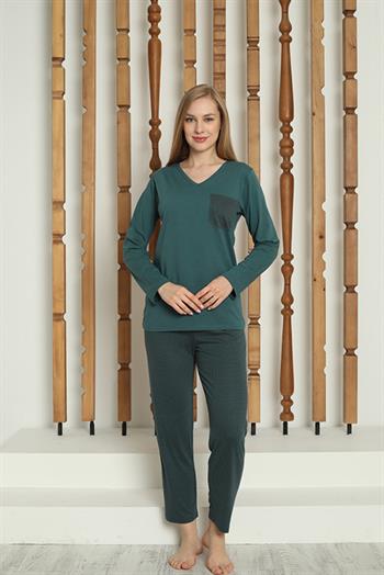 Akbeniz Kadın Penye Uzun Kol Pijama Takım 4146