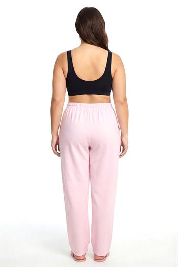 Akbeniz Kadın Pudra Pembe Büyük Beden Cepli Pijama Altı