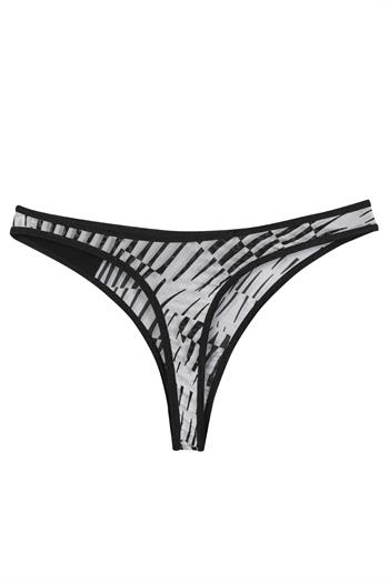 Akbeniz Kadın Siyah Beyaz Desenli 2li Tanga Slip