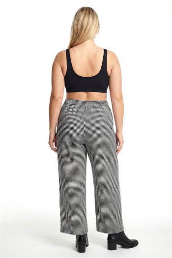 Akbeniz Kadın Siyah-Beyaz Kareli Büyük Beden Cepli Pijama Altı