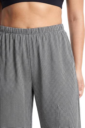 Akbeniz Kadın Siyah-Beyaz Kareli Büyük Beden Cepli Pijama Altı