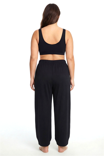 Akbeniz Kadın Siyah Polyester Büyük Beden Pijama Altı