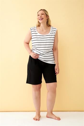 Akbeniz Kadın Şortlu Beyaz Büyük Beden Pijama Takımı