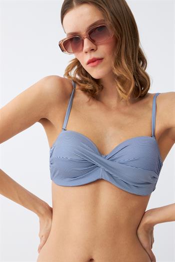 Akbeniz Kadın Straplez Mavi Bikini Takımı
