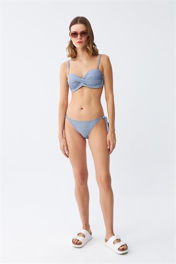 Akbeniz Kadın Straplez Mavi Bikini Takımı
