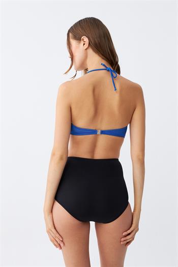 Akbeniz Kadın Straplez Mavi Yüksek Bel Bikini Takımı