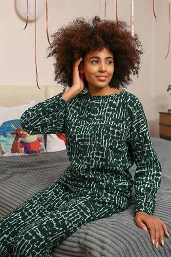 Akbeniz Kadın Uzun Kol 3 İplik Penye Pijama Takım 4181