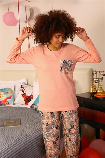 Akbeniz Kadın Uzun Kol Penye Pijama Takım 4196