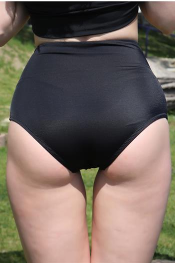 Akbeniz Kadın Yüksek Bel Tek Alt Bikini Siyah 39001