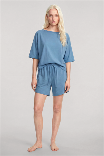Akbeniz Kısa Kollu Şortlu Pijama Takımı Mavi