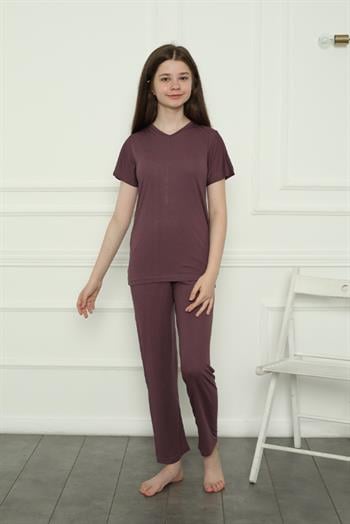 Akbeniz Kız Çocuk Penye Pijama Takım 20399