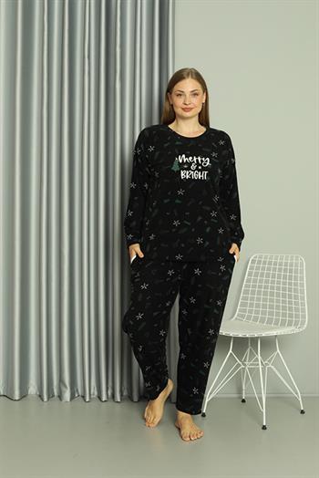 Akbeniz Welsoft Polar Kadın Büyük Beden Pijama Takımı 808043