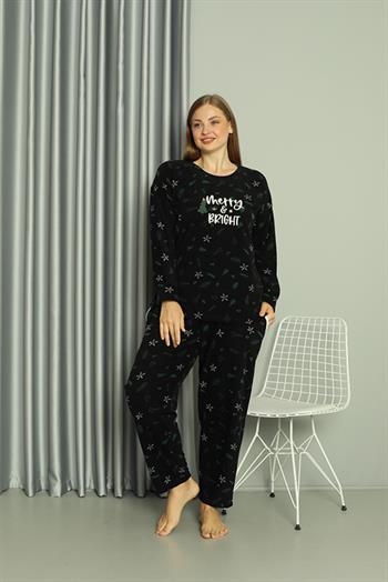 Akbeniz Welsoft Polar Kadın Büyük Beden Pijama Takımı 808043