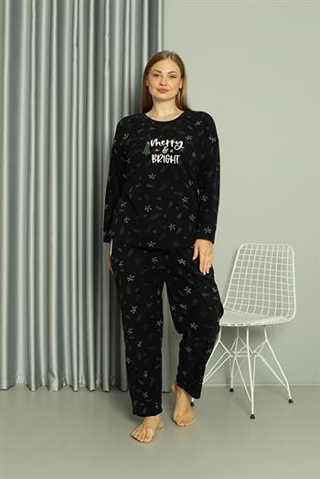 Akbeniz Welsoft Polar Kadın Büyük Beden Pijama Takımı 808043