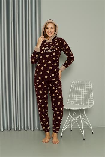 Akbeniz Welsoft Polar Kadın Kapşonlu Pijama Takımı 8513