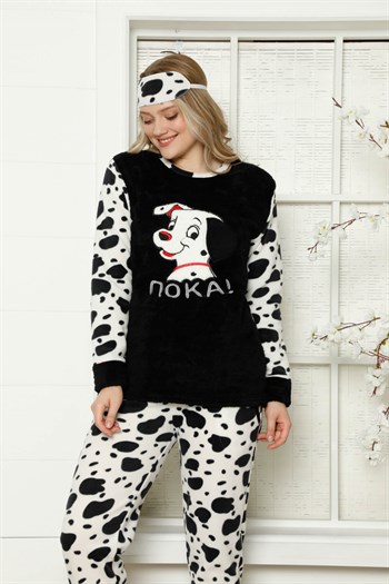 Akbeniz Welsoft Polar Kadın Manşetli Pijama Takımı 8415