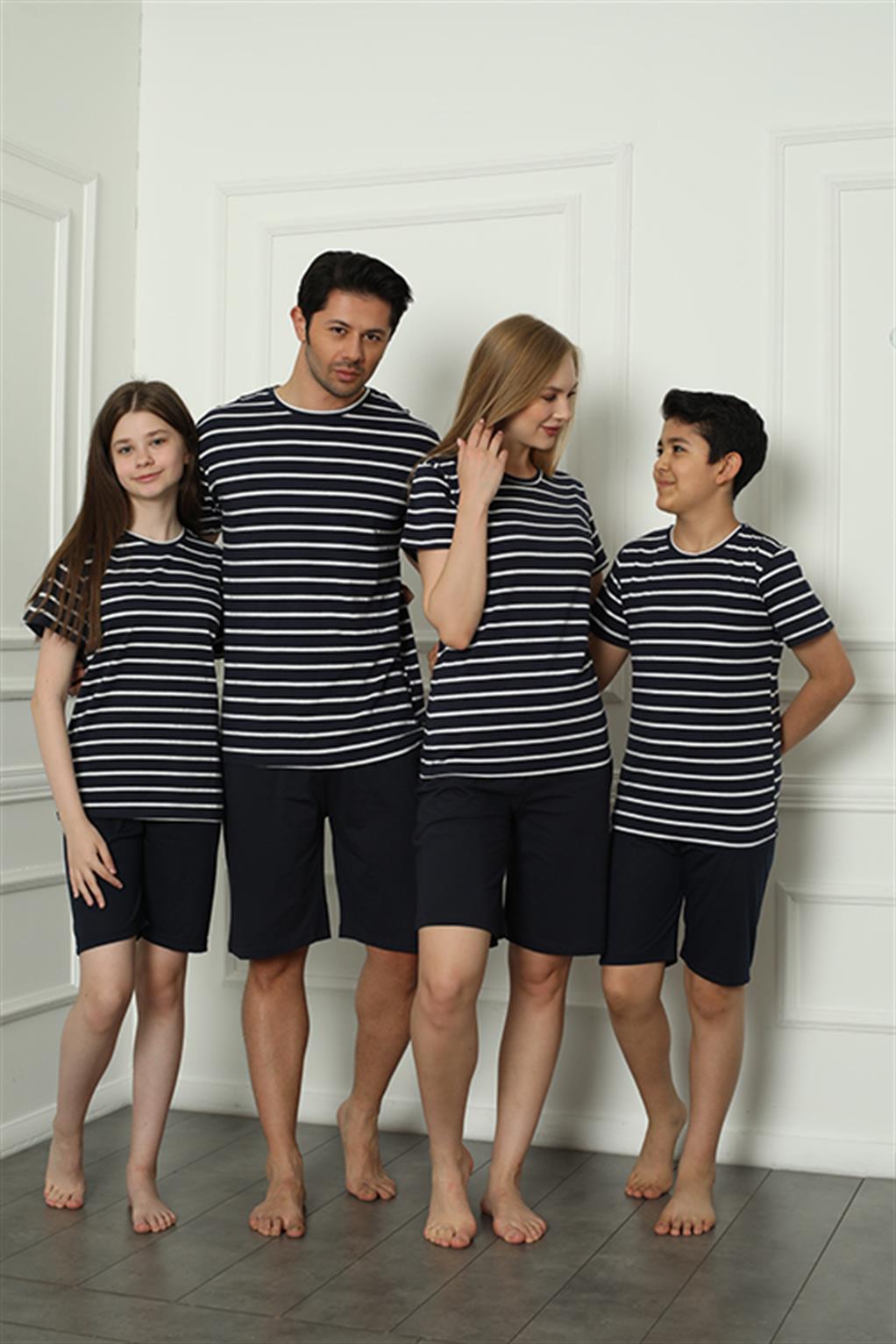 Akbeniz Aile Penye Şortlu Pijama Takım (anne - kız ) 50117 Ayrı Ayrı Satılır . Fiyatları Farklıdır