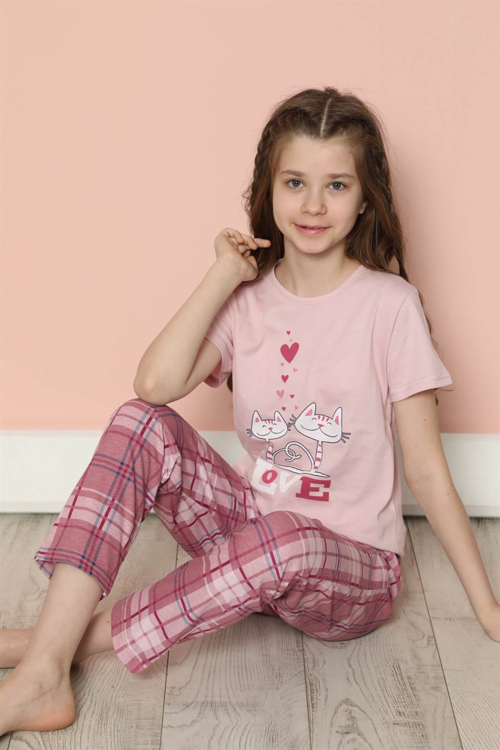 Akbeniz Çocuk Pamuk Kısa Kollu Pijama Takımı 20582P