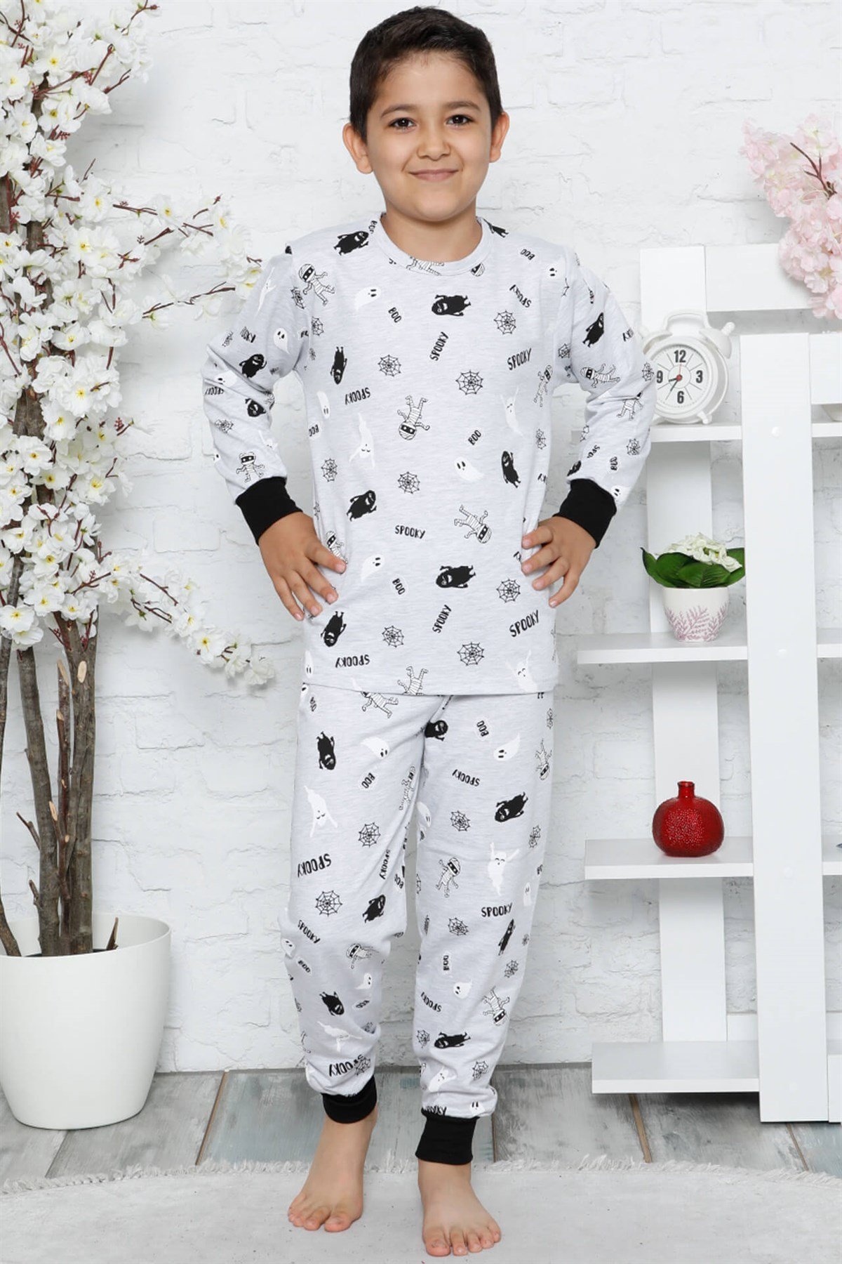 Akbeniz Çocuk Pamuk Uzun Kollu Pijama Takımı 4541
