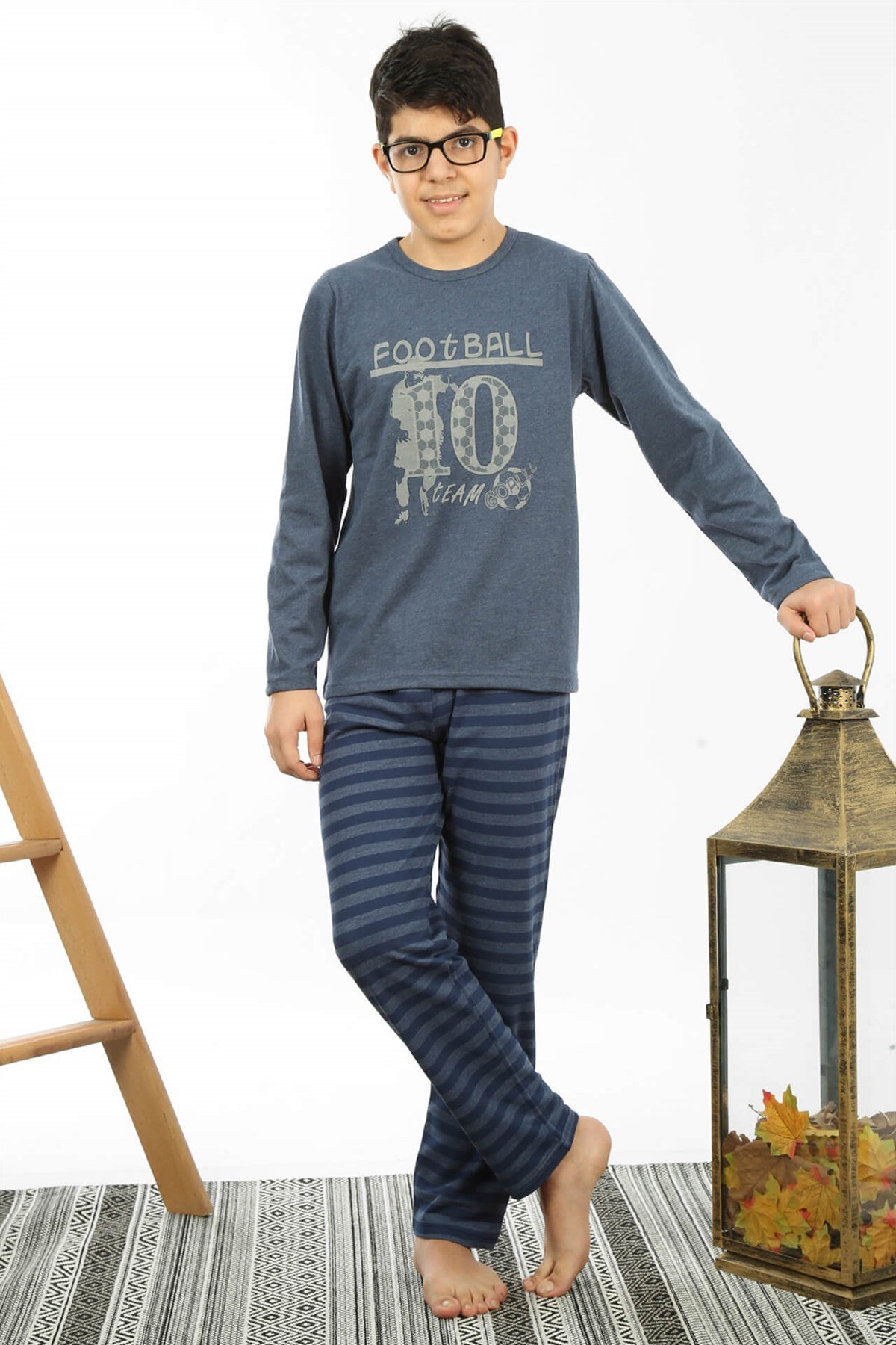 Akbeniz Çocuk Pamuk Uzun Kollu Pijama Takımı 4558
