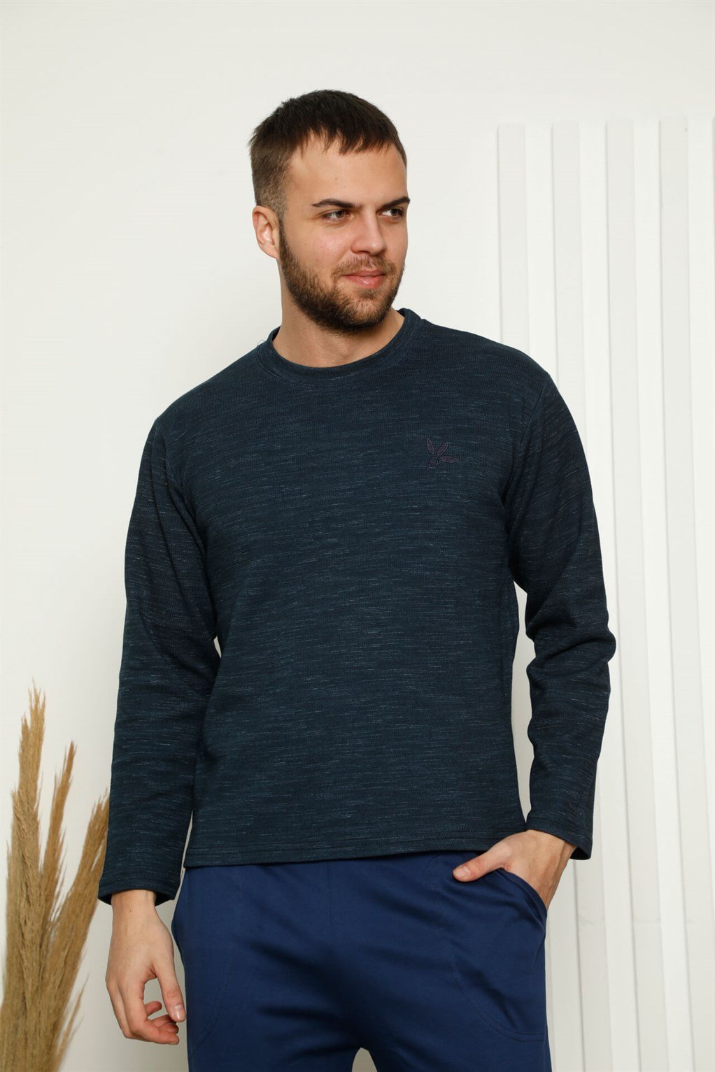 Akbeniz Erkek %100 Pamuk Cepli Uzun Kollu Pijama Takımı 6770