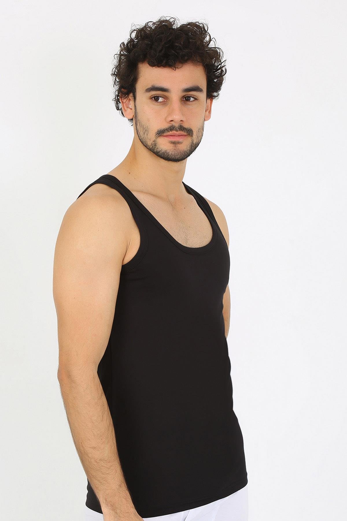 Akbeniz Erkek Penye Siyah Atlet 6566