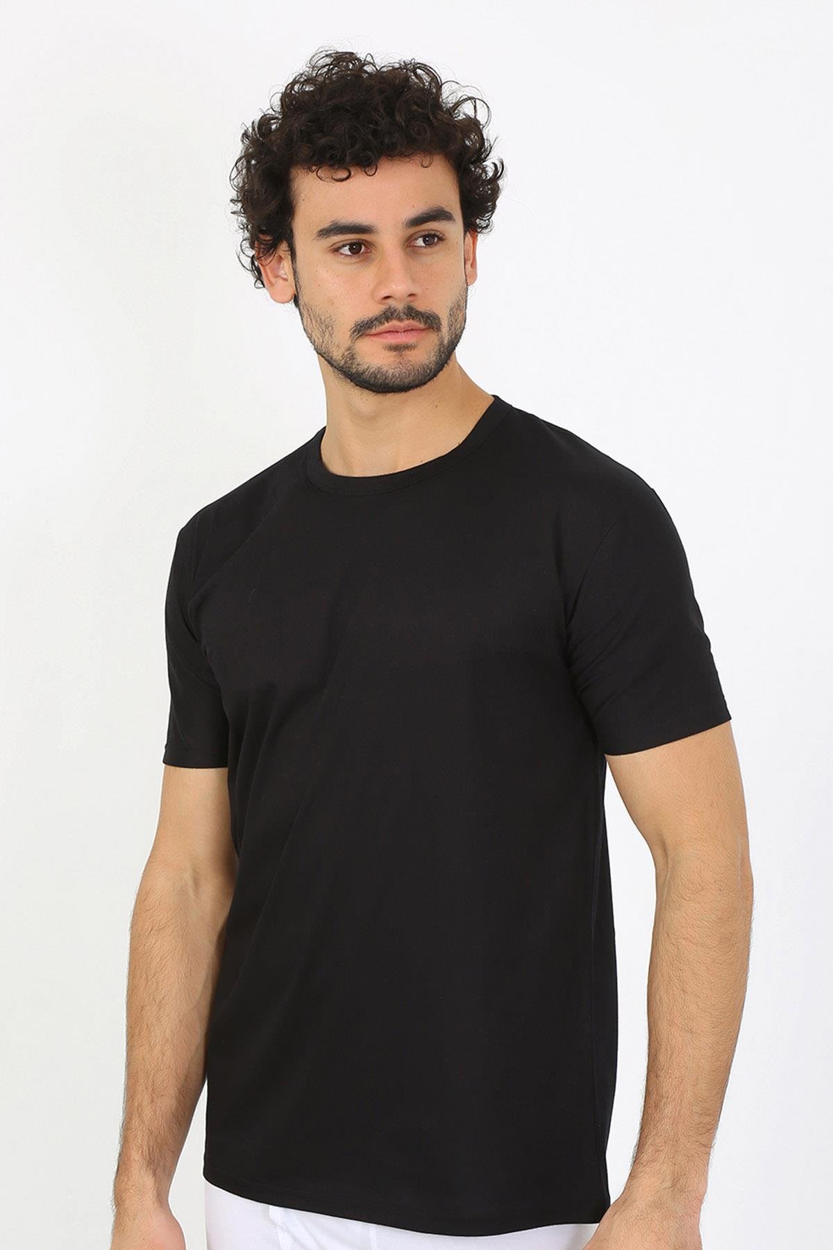 Akbeniz Erkek Sıfır Yaka Siyah Penye Atlet 6567