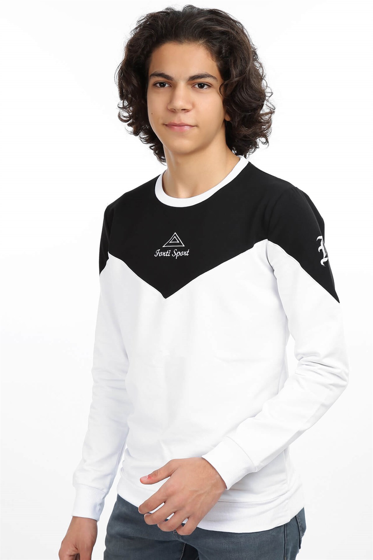 Akbeniz Erkek Siyah Beyaz Sweatshirt 2757