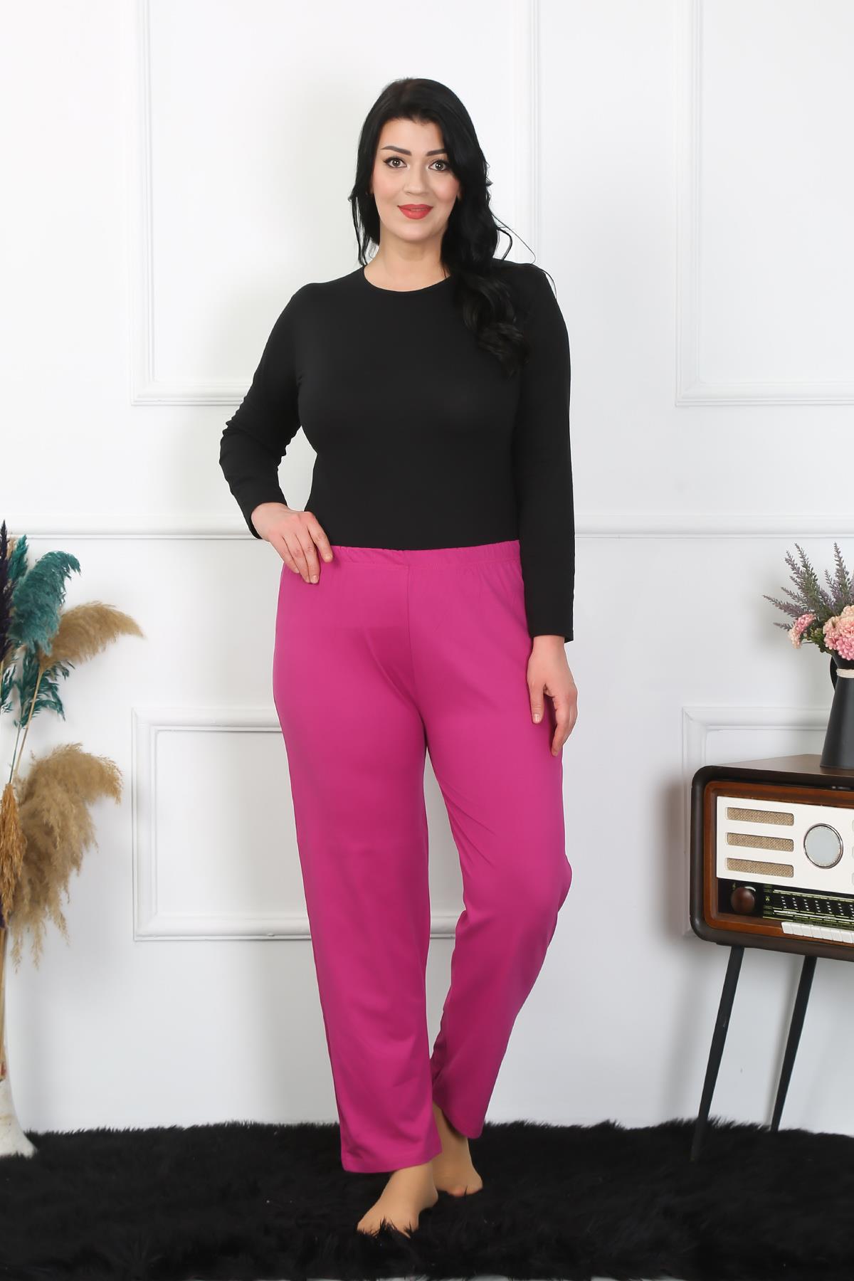 Akbeniz Kadın Büyük Beden Fuşya Tek Alt Pijama 27505