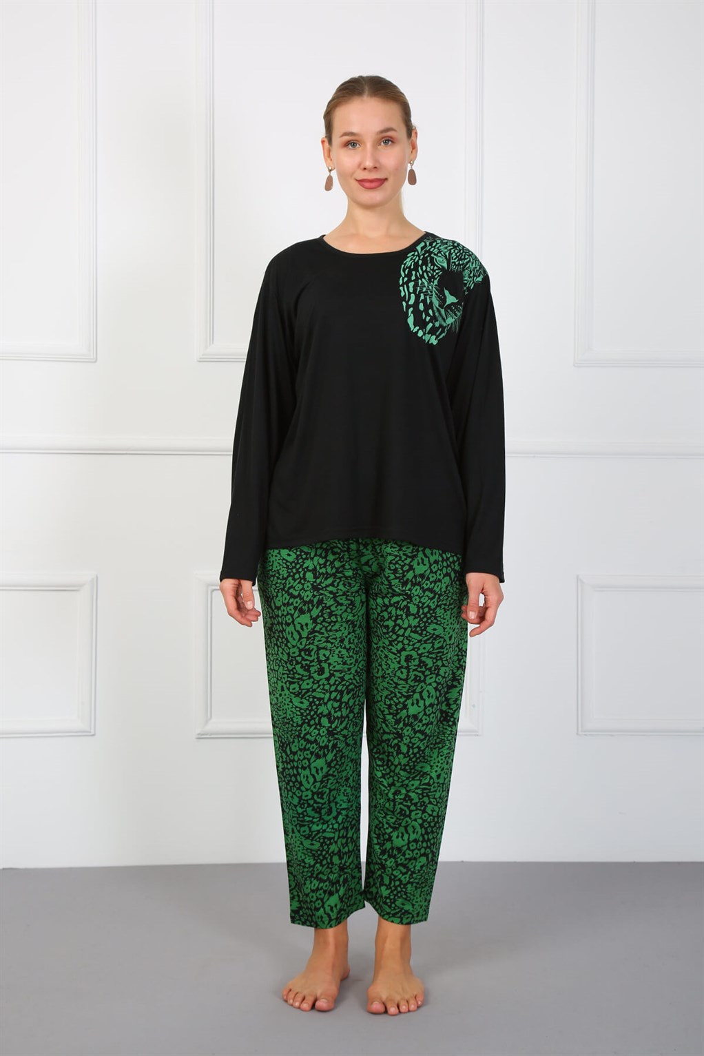 Akbeniz Kadın Büyük Beden Penye Pijama Takım 202179
