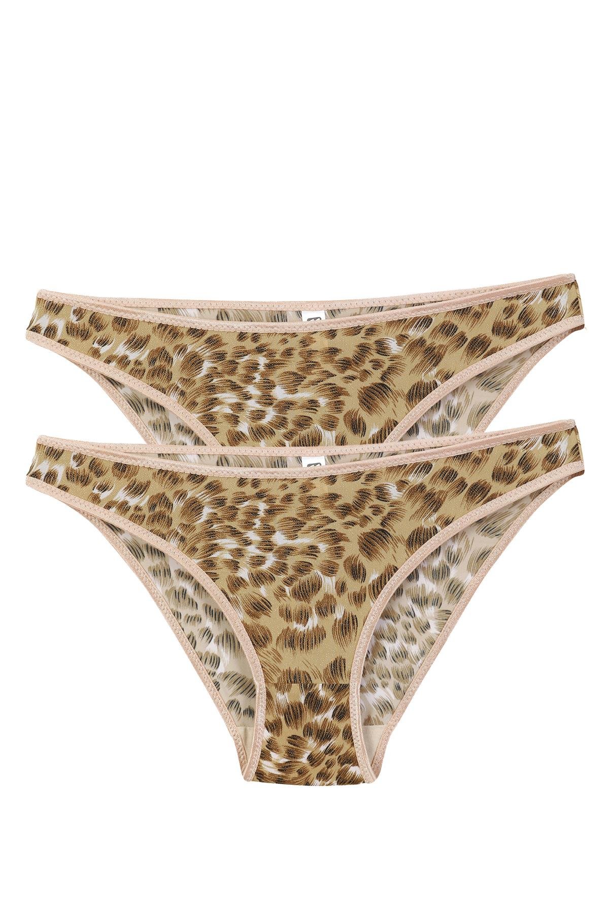 Akbeniz Kadın Leopar Desenli 2’li Slip