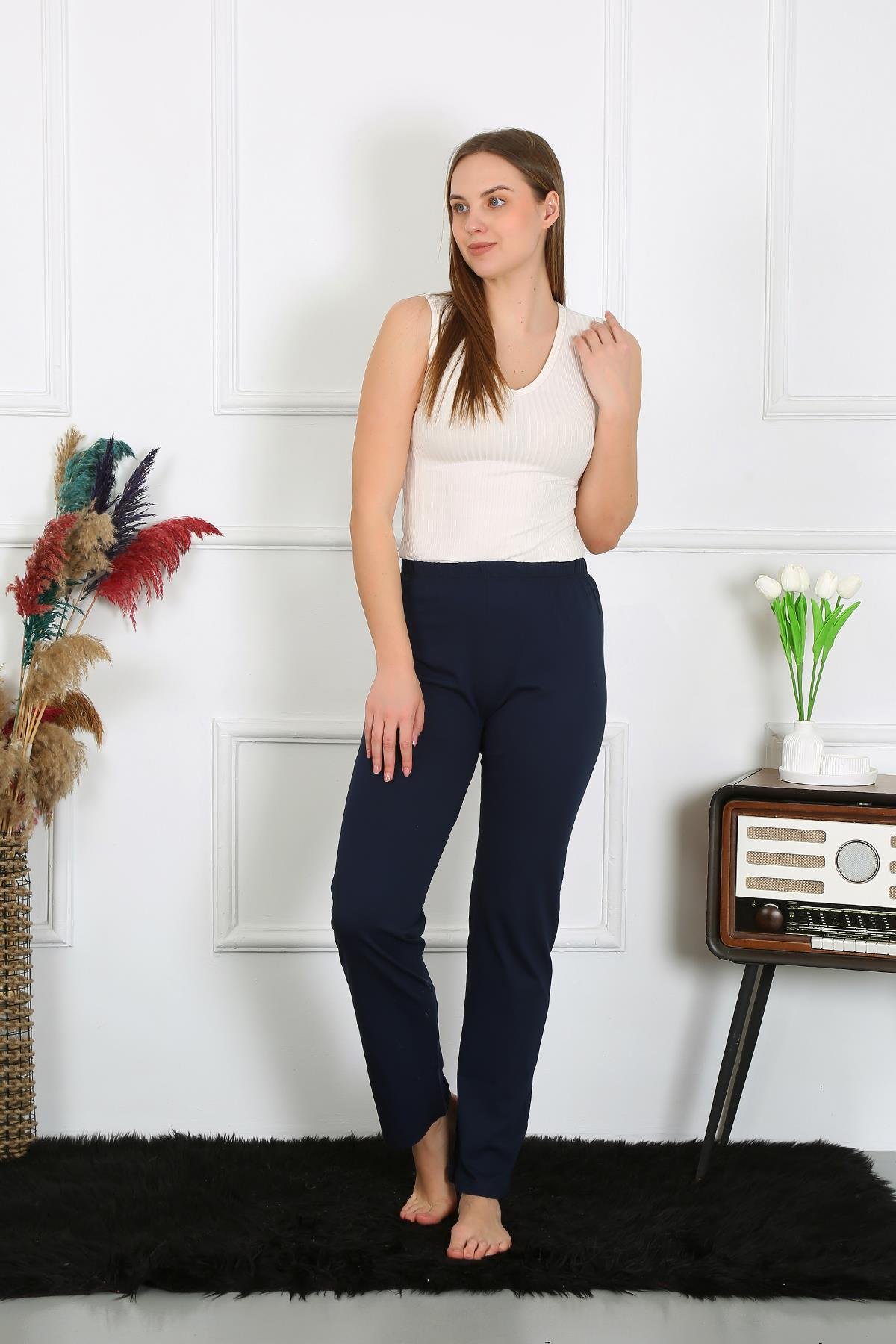 Akbeniz Kadın Pamuk Penye Tek Alt Pijama Lacivert 27514