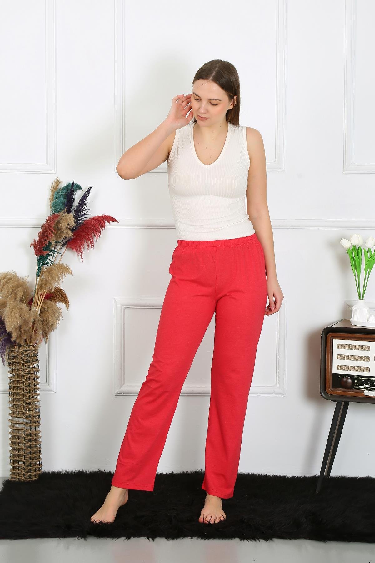 Akbeniz Kadın Pamuk Penye Tek Alt Pijama Mercan 27514