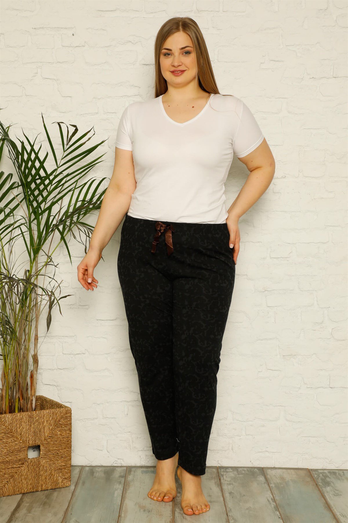Akbeniz Kadın Pamuklu Büyük Beden Alt Pijama 27324