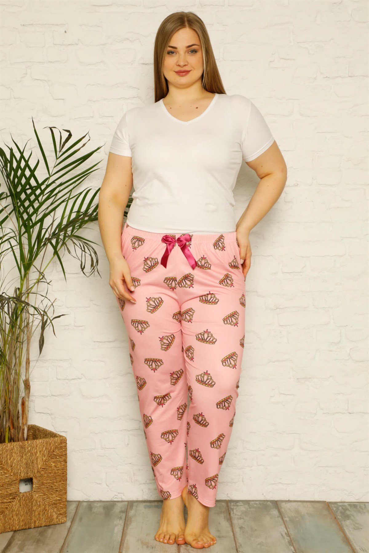 Akbeniz Kadın Pamuklu Büyük Beden Alt Pijama 27330