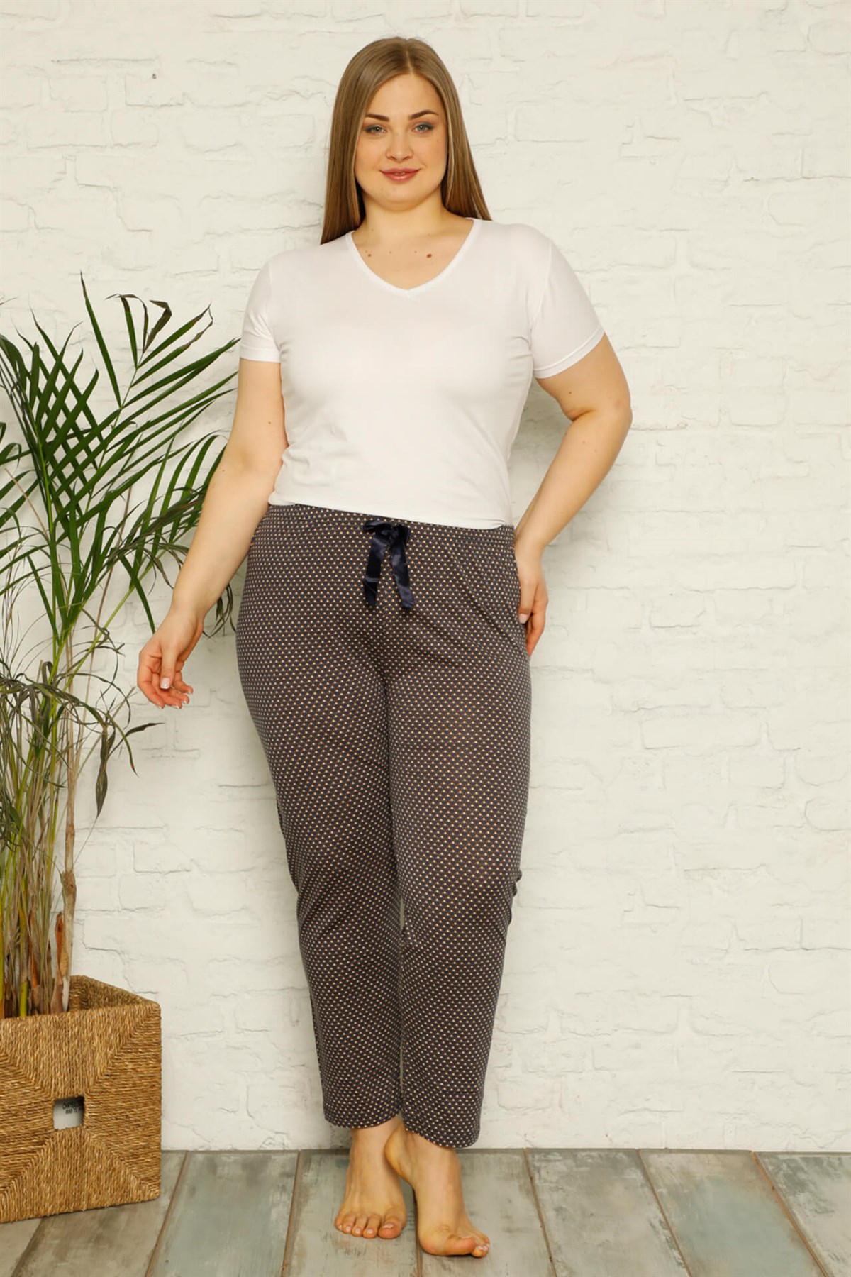 Akbeniz Kadın Pamuklu Büyük Beden Alt Pijama 27329