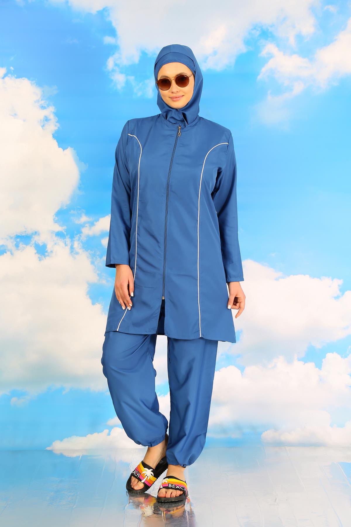 Akbeniz Kadın Tam Tesettür İndigo Mayo 31060