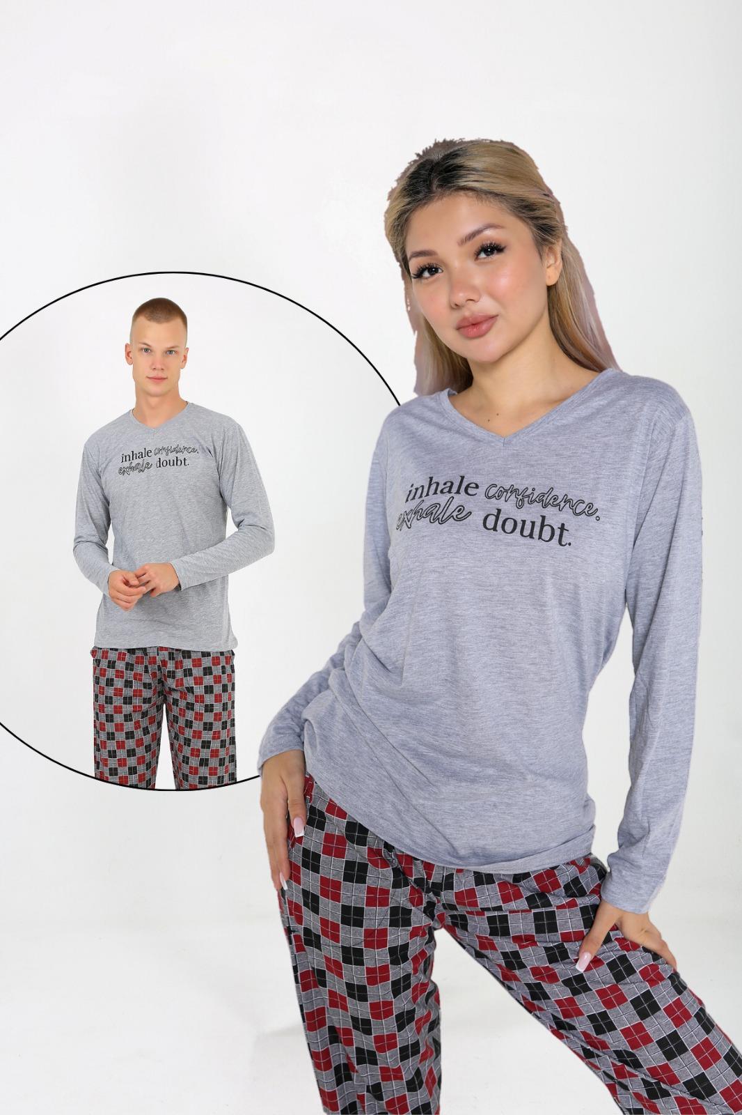 Akbeniz Kadın Uzun Kol Penye Pijama Takımı Sevgili Kombini 50130 Tek Pijama Fiyatıdır