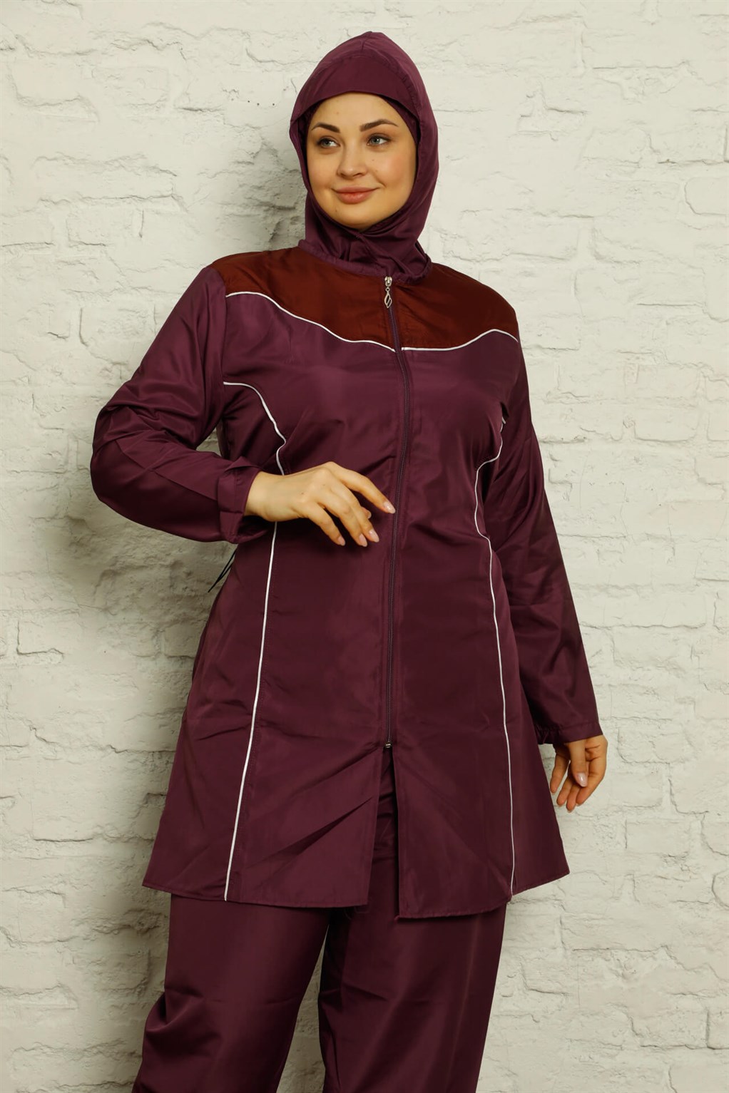 Akbeniz Tam Tesettür Büyük Beden Mayo 32017