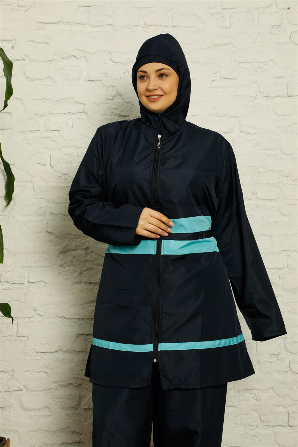 Akbeniz Tam Tesettür Büyük Beden Mayo 55002