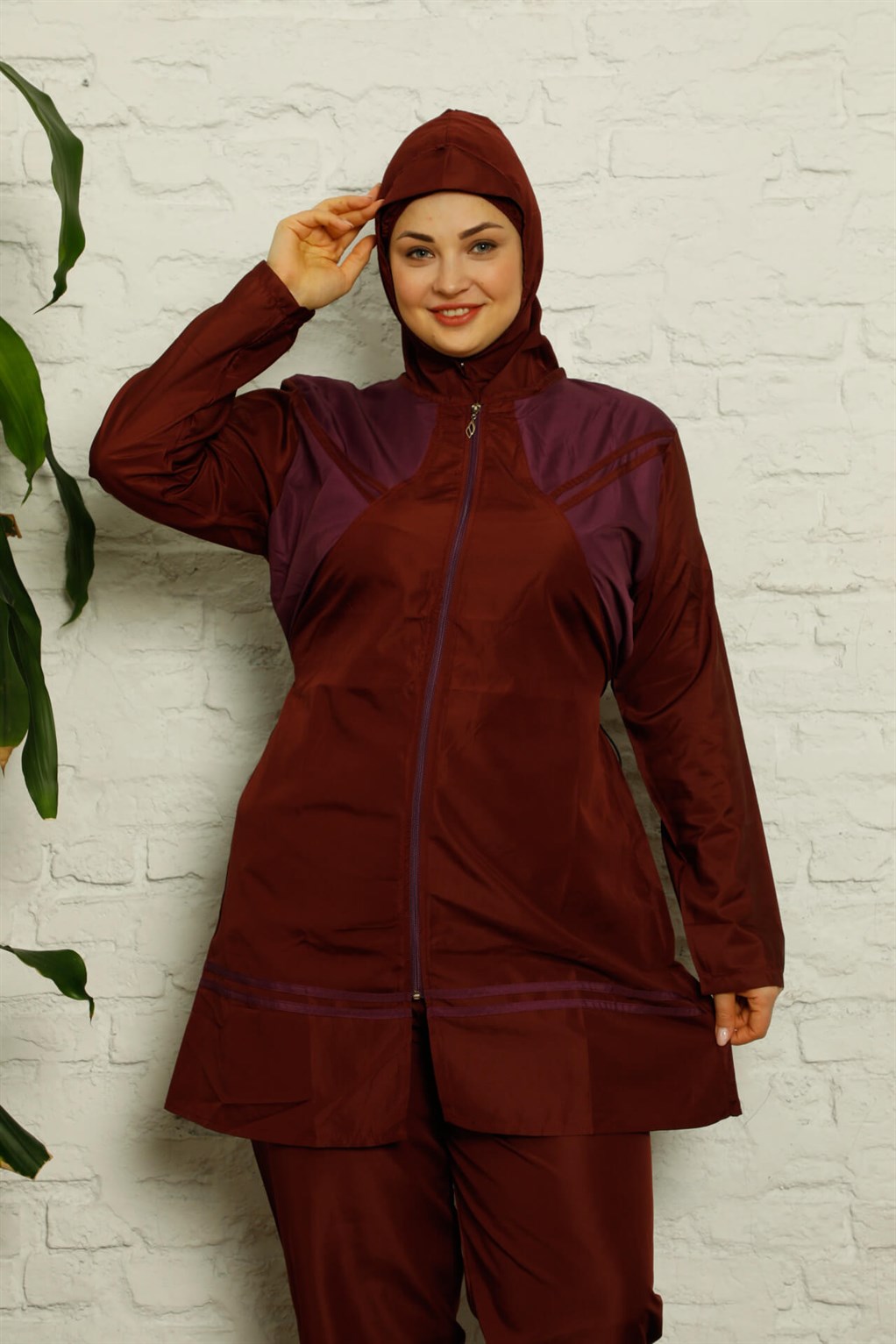 Akbeniz Tam Tesettür Büyük Beden Mayo 32007