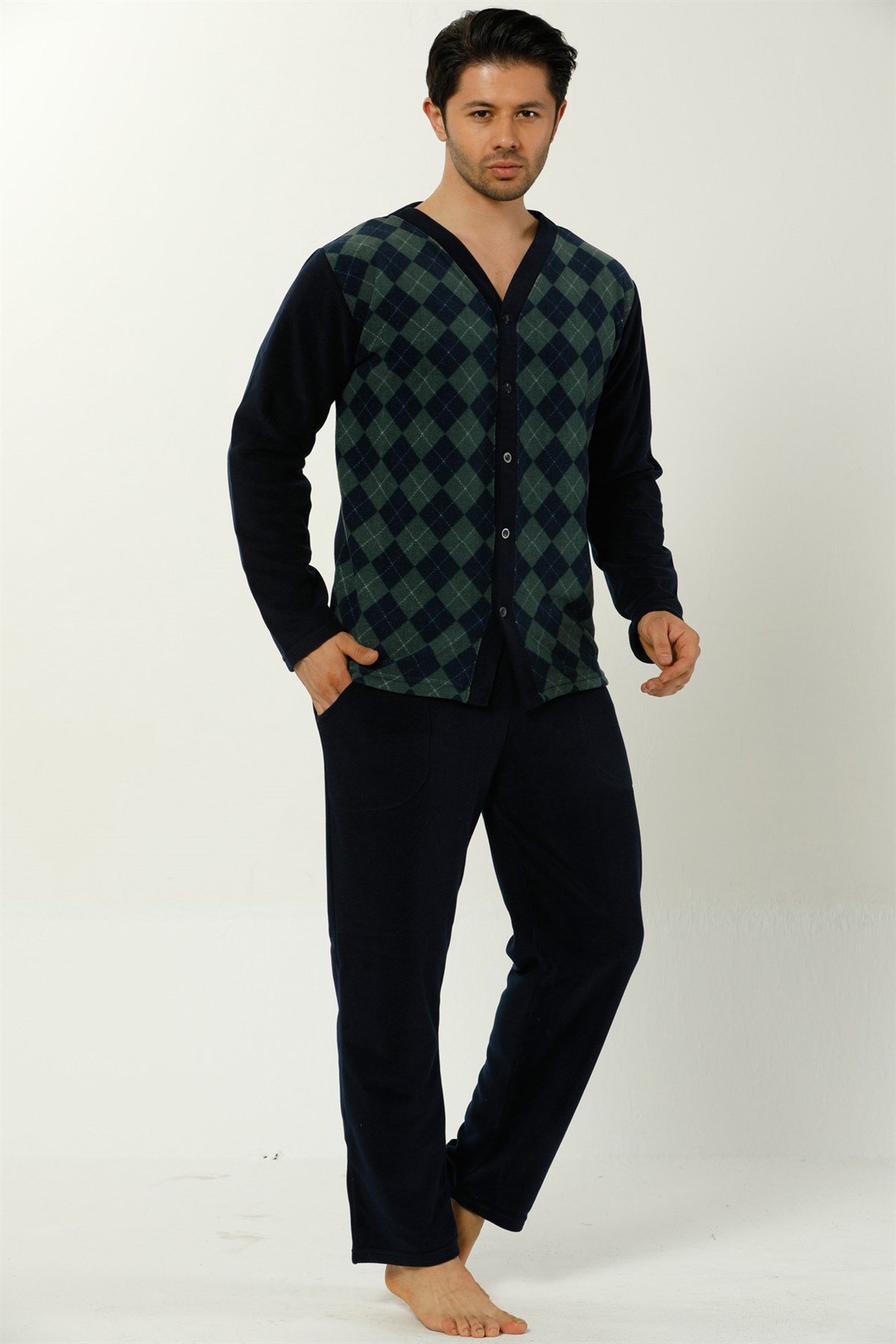 Akbeniz Well Soft Önden Düğmeli Erkek Pijama Takımı 66210