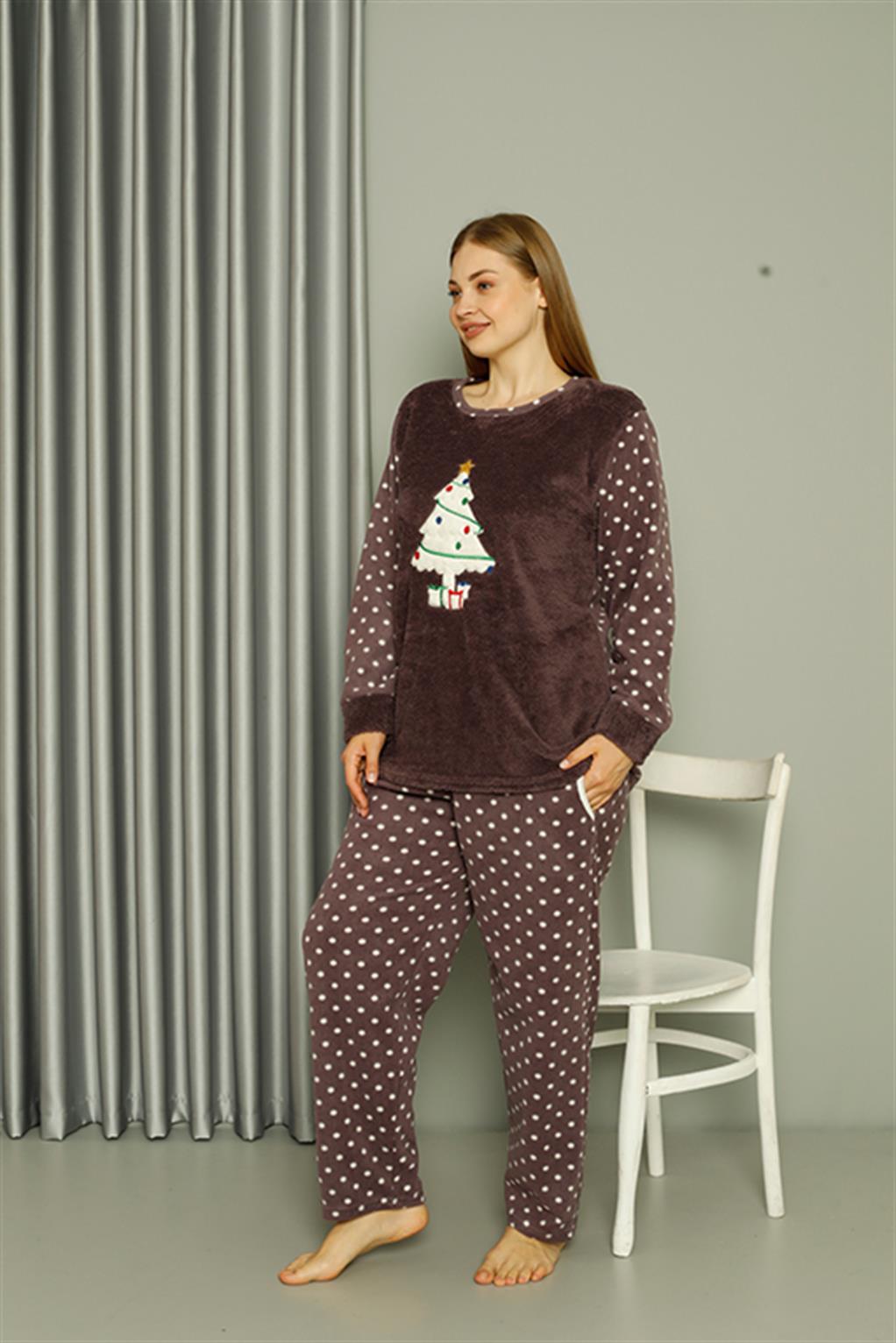 Akbeniz Welsoft Polar Kadın Büyük Beden Pijama Takımı | Akbeniz