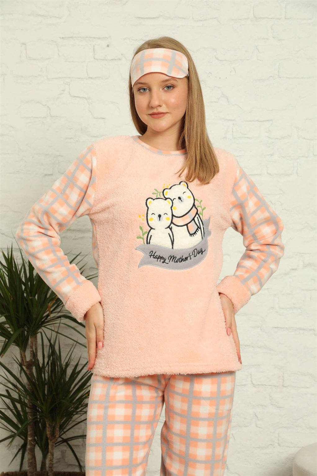 Akbeniz Welsoft Polar Kadın Manşetli Pijama Takımı 8434