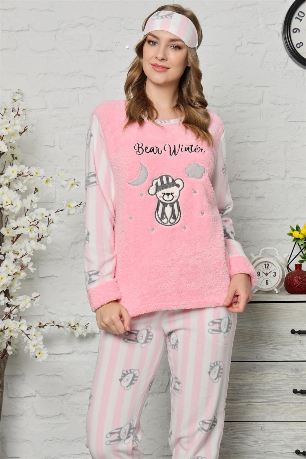 Akbeniz Welsoft Polar Kadın Pijama Takımı 8068